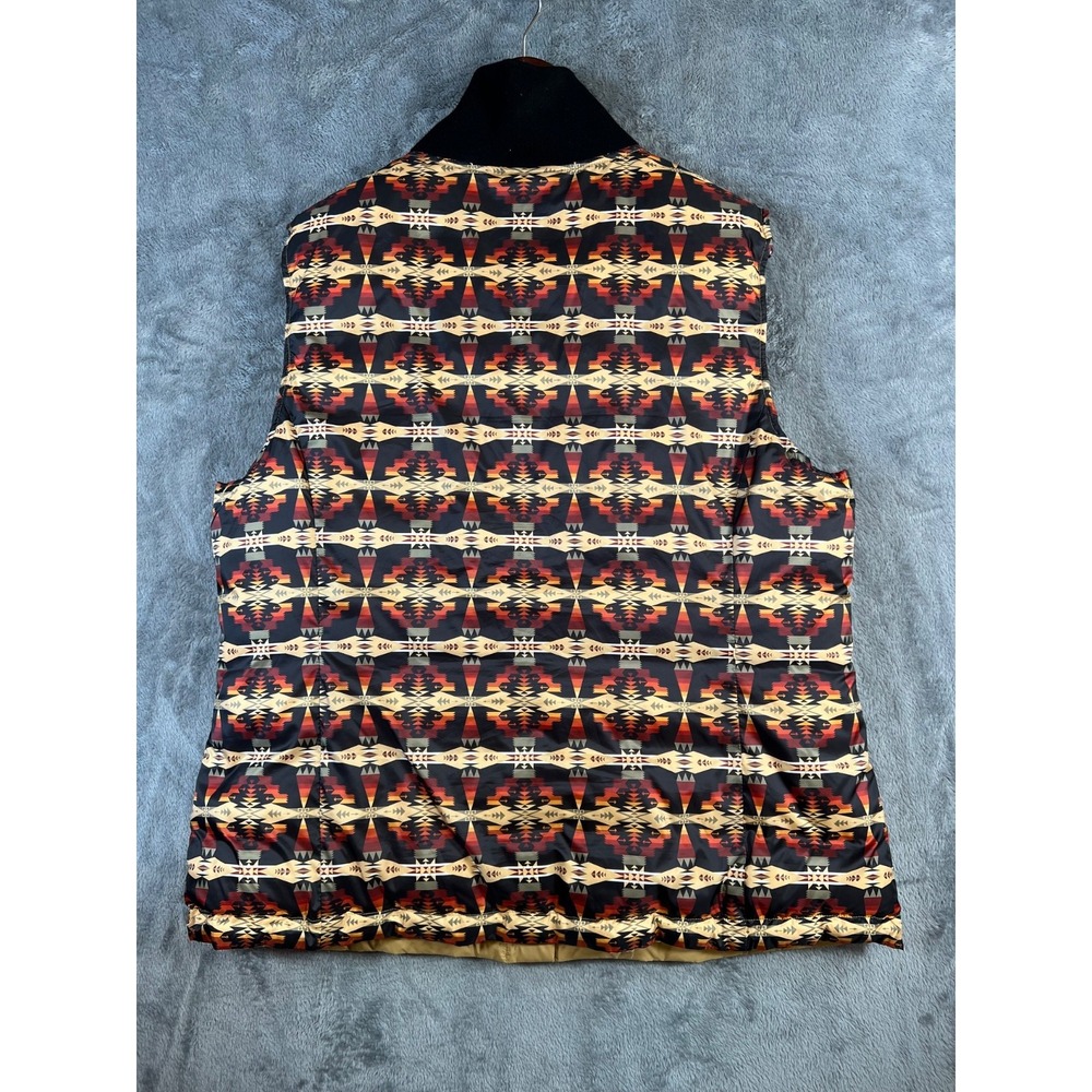 Pendleton Puffer Vest Womens XL Aztec Black Tan Duck Down Reversible NWOT* - Picture 2 of 13